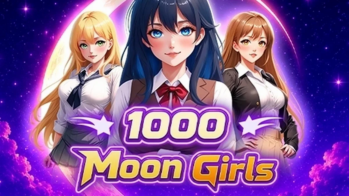 Tampilan visual slot 1000 Moon Girls dengan tema fantasi